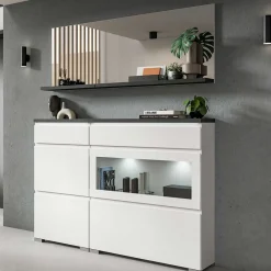 Wohnen Schuhschränke*Schuhschrank mit Glas Klappe in Weiß - Suad