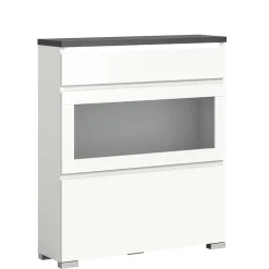 Wohnen Schuhschränke*Schuhschrank mit Glas Klappe in Weiß - Suad