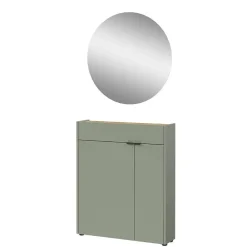 Wohnen Schuhschrank mit Rundspiegel Set - Point (zweiteilig)