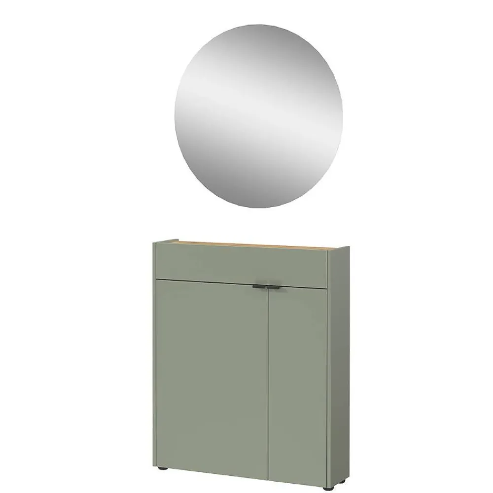 Wohnen Schuhschrank mit Rundspiegel Set - Point (zweiteilig)