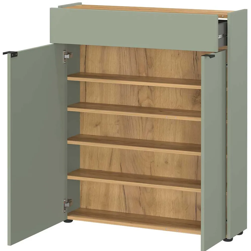 Wohnen Schuhschrank mit Rundspiegel Set - Point (zweiteilig)