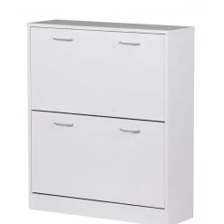 Wohnen Schuhschrank mit zwei Klappen in Weiß - Aventi