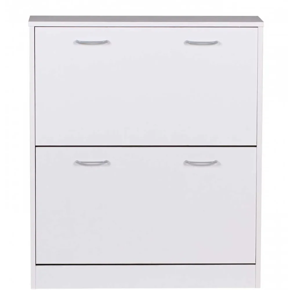 Wohnen Schuhschrank mit zwei Klappen in Weiß - Aventi