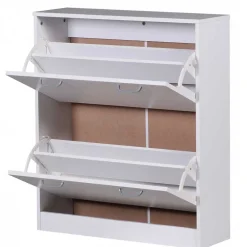 Wohnen Schuhschrank mit zwei Klappen in Weiß - Aventi