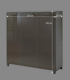 Wohnen Schuhschrank Srocca in Taupe Weiß Glas beschichtet