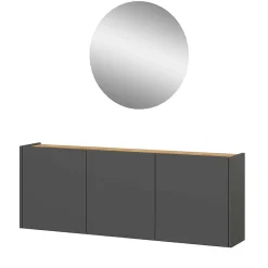 Wohnen Schuhschrank und Rundspiegel Set - Calisian (zweiteilig)