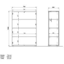 Wohnen Schuhschrank und Spiegel Set - Bien (zweiteilig)