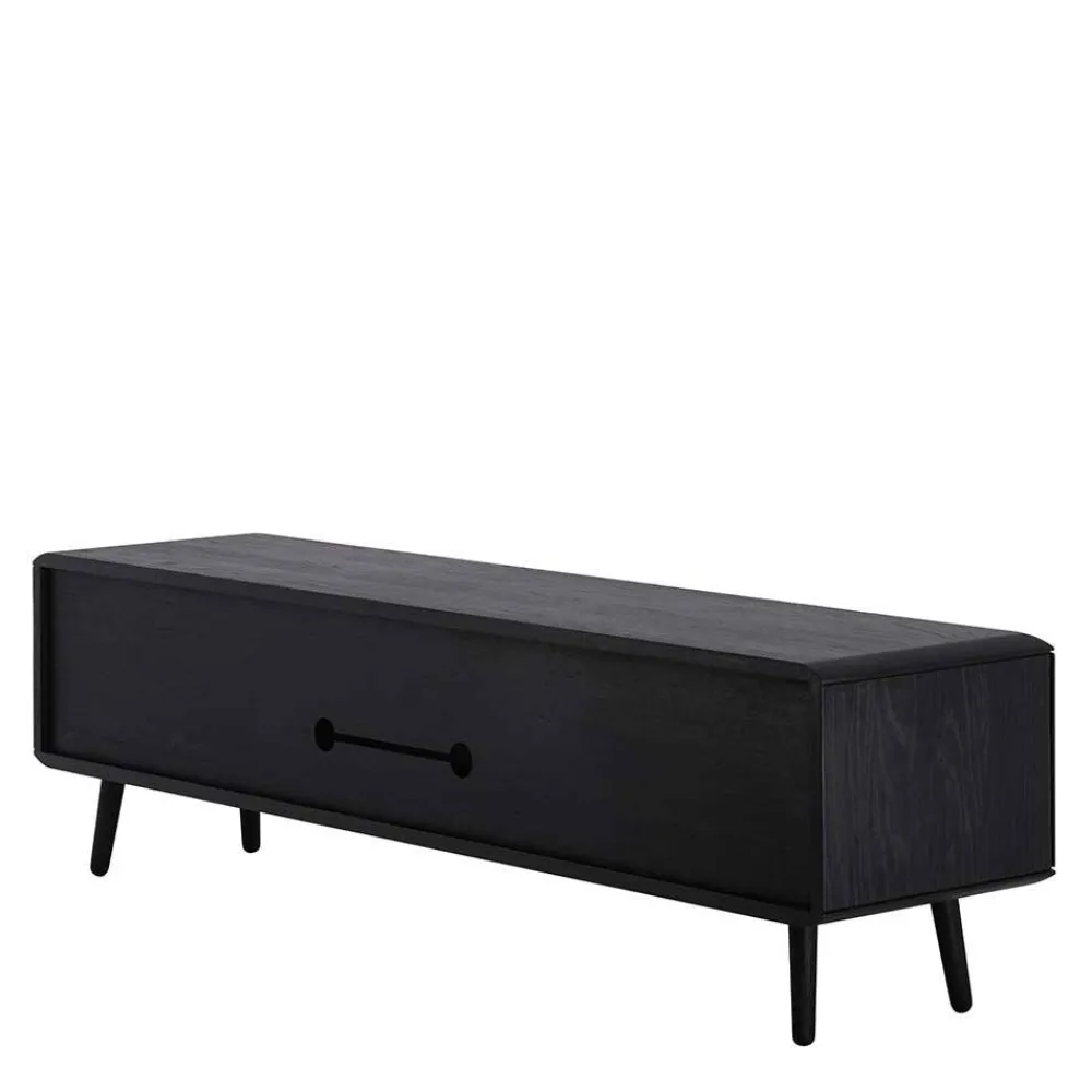 Wohnen Sideboards & Kommoden|Retro Möbel*Schwarz geöltes TV Board aus Eiche - Vlotho