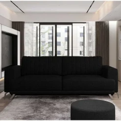 Wohnen Sofas|Sofa*Schwarze Bettcouch mit zwei Sitzplätzen - Vaney