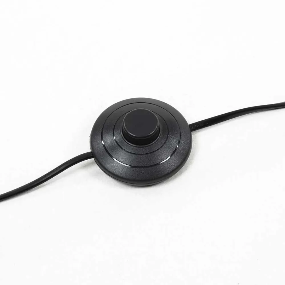 Wohnen Lampen & Leuchten*Schwarze Bogen Stehleuchte mit Textil-Schirm - Iljana