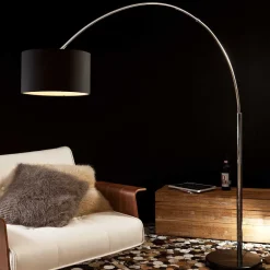 Wohnen Lampen & Leuchten*Schwarze Bogenleuchte mit Marmorplatte - Airana