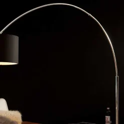 Wohnen Lampen & Leuchten*Schwarze Bogenleuchte mit Marmorplatte - Airana