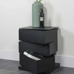 Wohnen Schuhschränke|Kommoden*Schwarze Design Stahlkommode mit drei Schubladen - Zunil