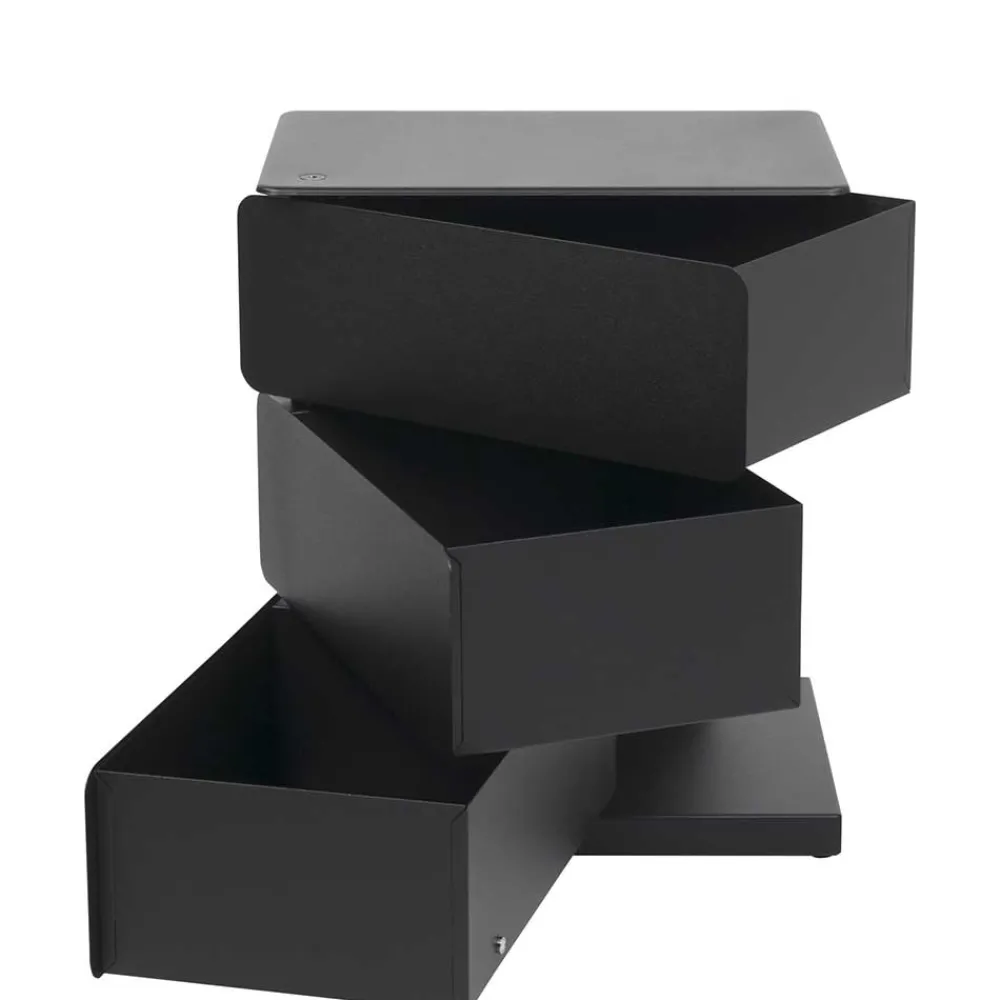 Wohnen Schuhschränke|Kommoden*Schwarze Design Stahlkommode mit drei Schubladen - Zunil