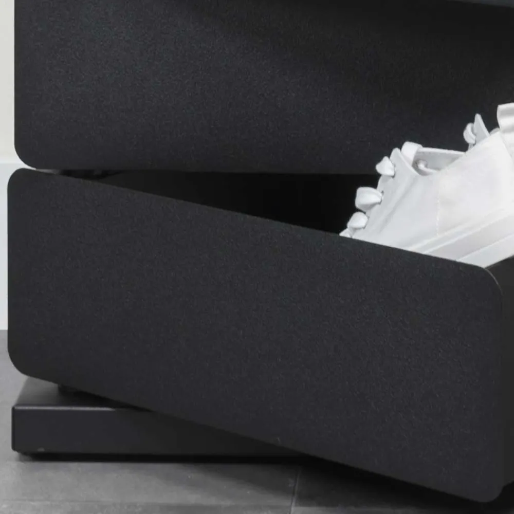 Wohnen Schuhschränke|Kommoden*Schwarze Design Stahlkommode mit drei Schubladen - Zunil