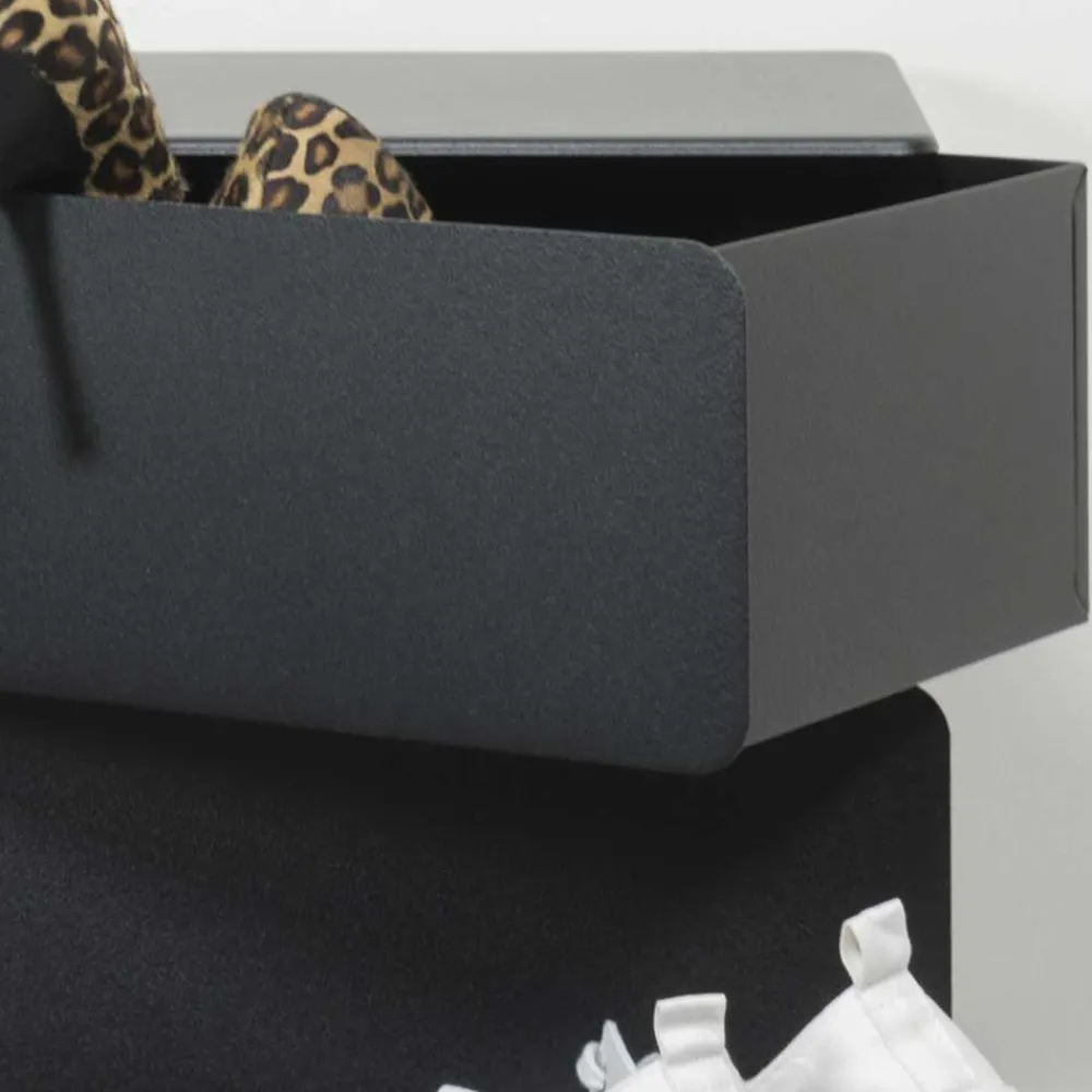 Wohnen Schuhschränke|Kommoden*Schwarze Design Stahlkommode mit drei Schubladen - Zunil