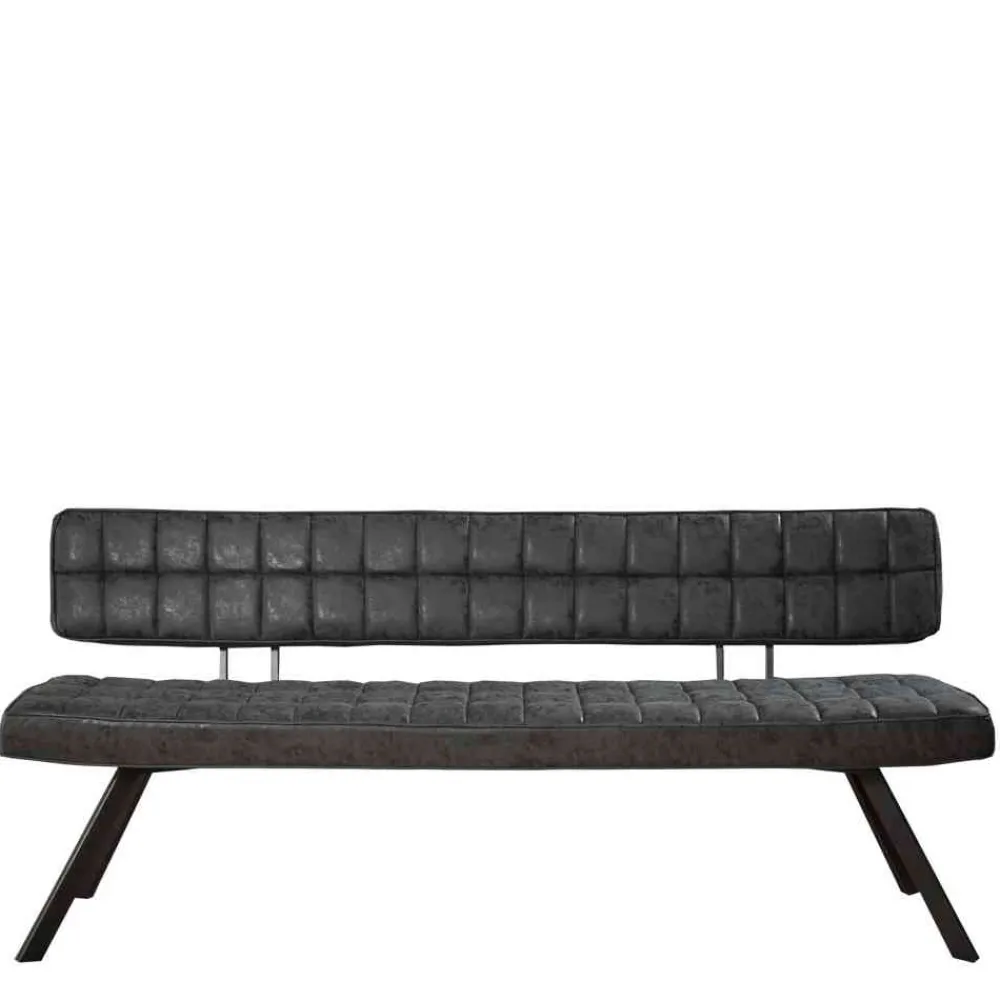 Wohnen Schwarze Esszimmerbank mit Lehne - Jaitur