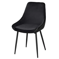 Wohnen Schwarze Esszimmerstühle aus Samt - Cartoon (2er Set)