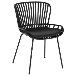 Wohnen Küchenstühle|Esszimmerstühle*Schwarze Esszimmerstühle mit Polster - Pavias (4er Set)