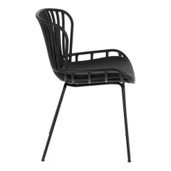 Wohnen Küchenstühle|Esszimmerstühle*Schwarze Esszimmerstühle mit Polster - Pavias (4er Set)