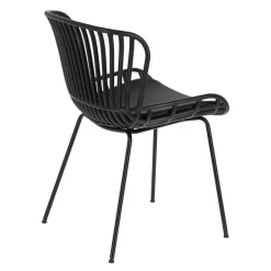 Wohnen Küchenstühle|Esszimmerstühle*Schwarze Esszimmerstühle mit Polster - Pavias (4er Set)