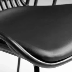 Wohnen Küchenstühle|Esszimmerstühle*Schwarze Esszimmerstühle mit Polster - Pavias (4er Set)