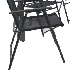 Wohnen Schwarze Garten-Tischgruppe Set - Leni (siebenteilig)