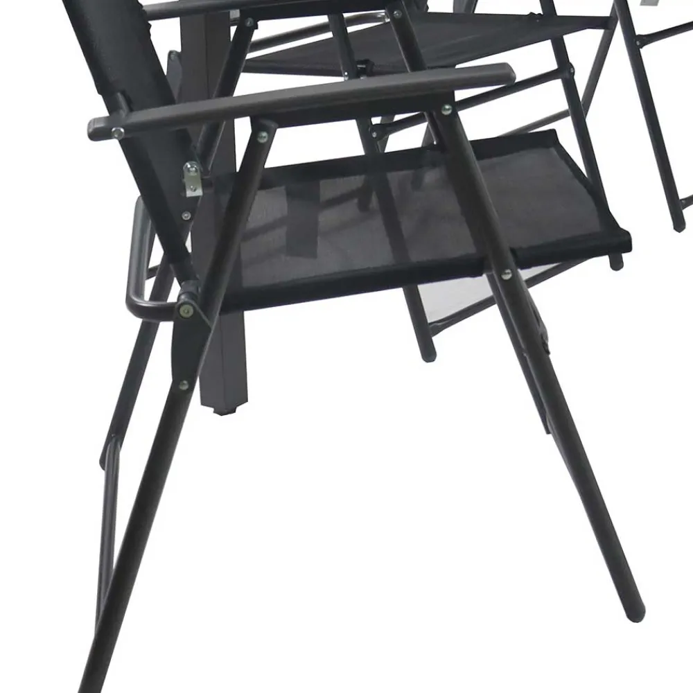 Wohnen Schwarze Garten-Tischgruppe Set - Leni (siebenteilig)