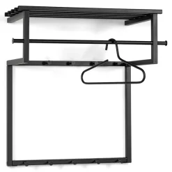 Wohnen Schwarze Hängegarderobe aus Metall mit Hutboden - Estagel