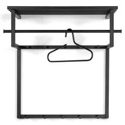 Wohnen Schwarze Hängegarderobe aus Metall mit Hutboden - Estagel