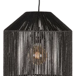 Wohnen Schwarze Hängelampe aus Jute - Pandau