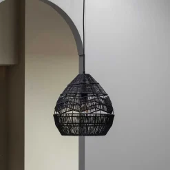 Wohnen Lampen & Leuchten*Schwarze Hängeleuchten aus Papierseil - Maura (2er Set)