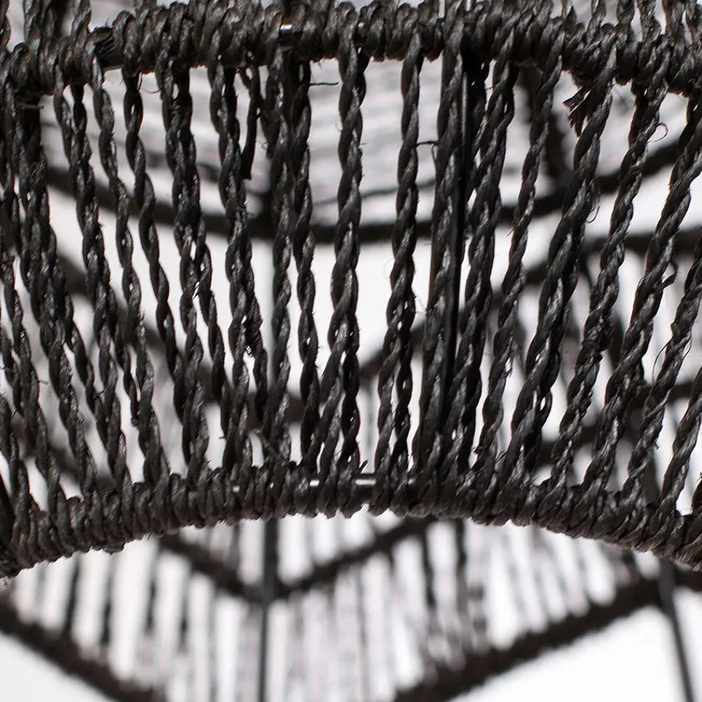 Wohnen Lampen & Leuchten*Schwarze Hängeleuchten aus Papierseil - Maura (2er Set)