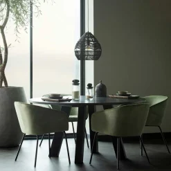 Wohnen Lampen & Leuchten*Schwarze Hängeleuchten aus Papierseil - Maura (2er Set)