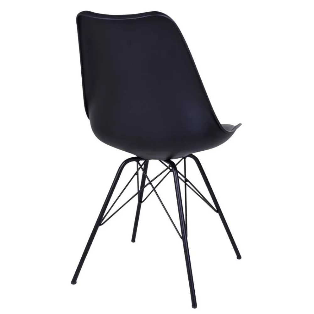 Wohnen Skandinavische Möbel|Küchenstühle*Schwarze Küchenstühle mit Schalensitz - Verbandro (2er Set)