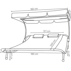 Wohnen Gartenliegen*Schwarze Outdoorliege für zwei Personen - Valdi