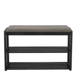 Wohnen Schuhschränke|Garderobenbänke*Schwarze Schuhbank aus Eichenholz - Geskan