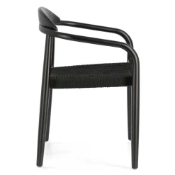 Wohnen Schwarze Stühle aus Akazie & Kordel - Varioma (4er Set)