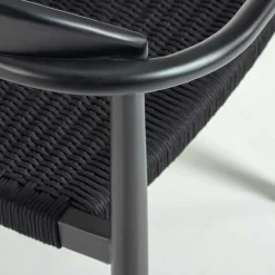 Wohnen Schwarze Stühle aus Akazie & Kordel - Varioma (4er Set)