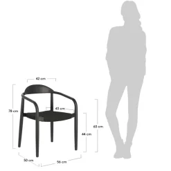 Wohnen Schwarze Stühle aus Akazie & Kordel - Varioma (4er Set)