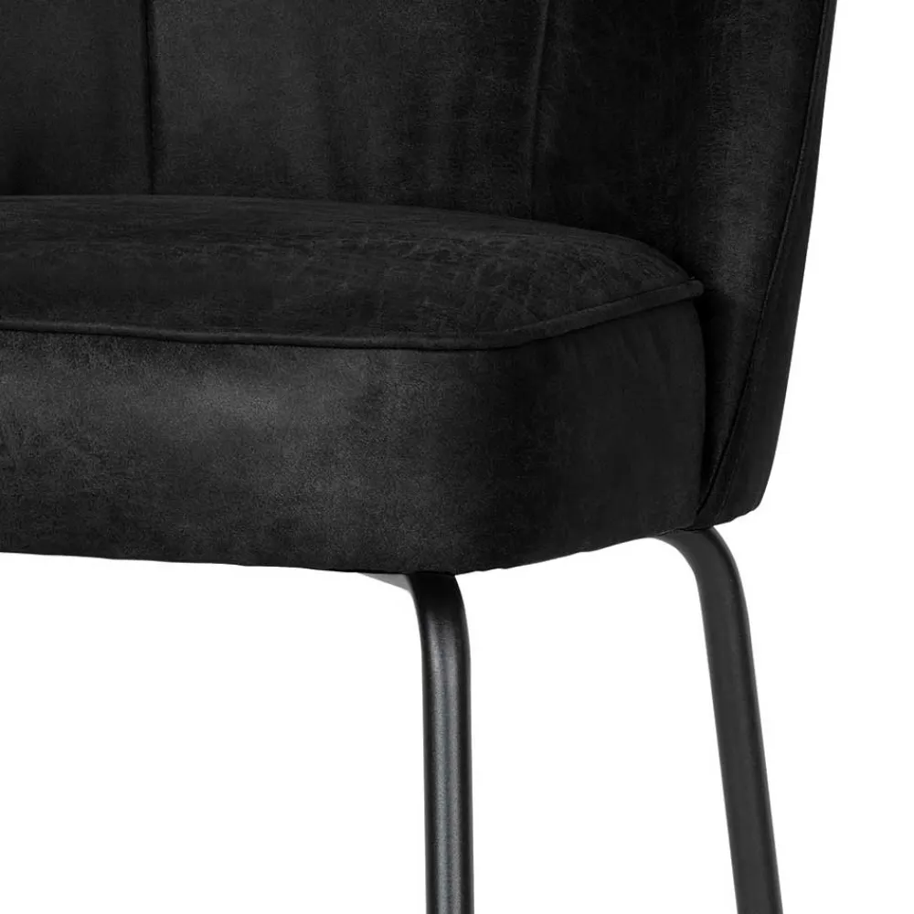 Wohnen Schwarze Stühle aus Recyclingleder - Amaikan (2er Set)