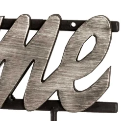 Wohnen Bürogarderoben|Garderoben*Schwarze Wandgarderobe mit Schriftzug - Geniale