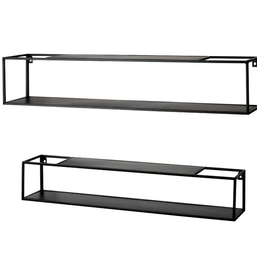 Wohnen Esszimmerregale|Regale*Schwarze Wandregale Set - Mikene (zweiteilig)