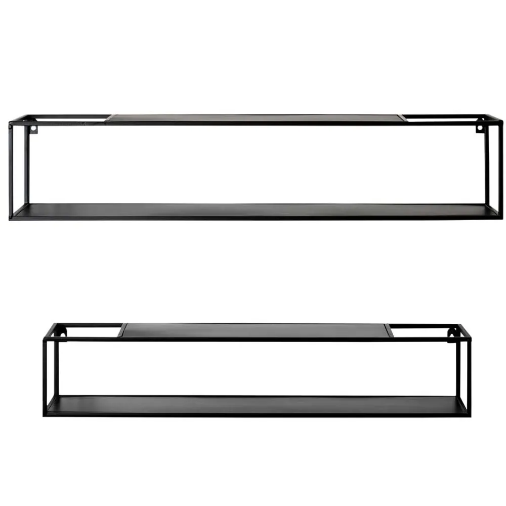 Wohnen Esszimmerregale|Regale*Schwarze Wandregale Set - Mikene (zweiteilig)