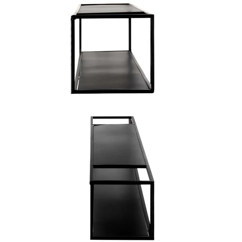 Wohnen Esszimmerregale|Regale*Schwarze Wandregale Set - Mikene (zweiteilig)