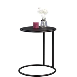 Wohnen Telefontische*Schwarzer Anstelltisch in Rund 45cm - Odyssena