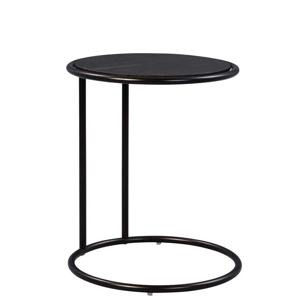 Wohnen Telefontische*Schwarzer Anstelltisch in Rund 45cm - Odyssena