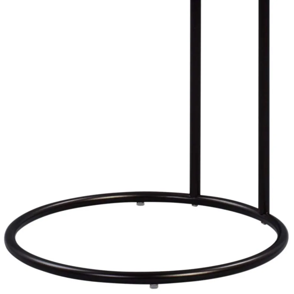 Wohnen Telefontische*Schwarzer Anstelltisch in Rund 45cm - Odyssena