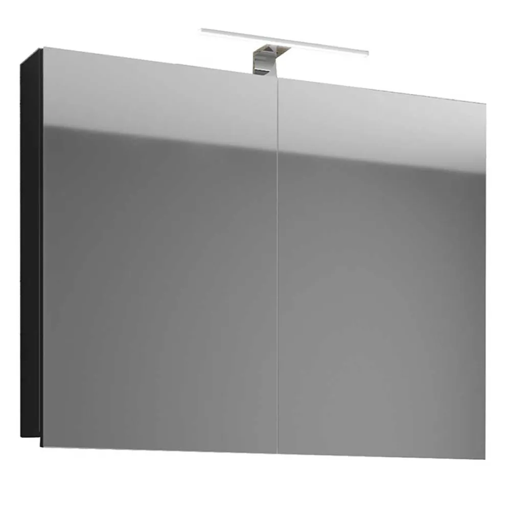 Wohnen Schwarze Möbel|Glasmöbel*Schwarzer Badezimmer-Waschplatz Set - Gloriella (zweiteilig)