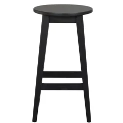 Wohnen Schwarzer Barhocker in runder Form - Riostar (2er Set)